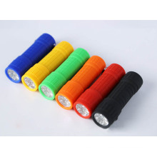 9 LED Mini Promotion Flashlight Soft Touch Torch with 3xaaa Batteries